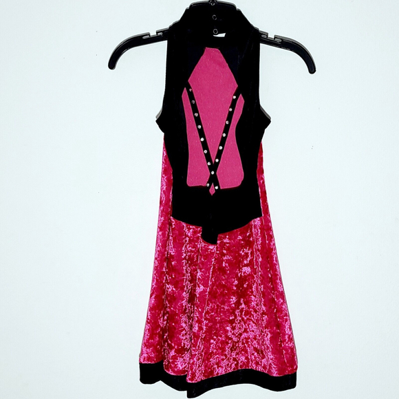 GORGEOUS Weissman Dance Costume Pink Black Velvet Rhinestones Adult Small - Picture 4 of 6